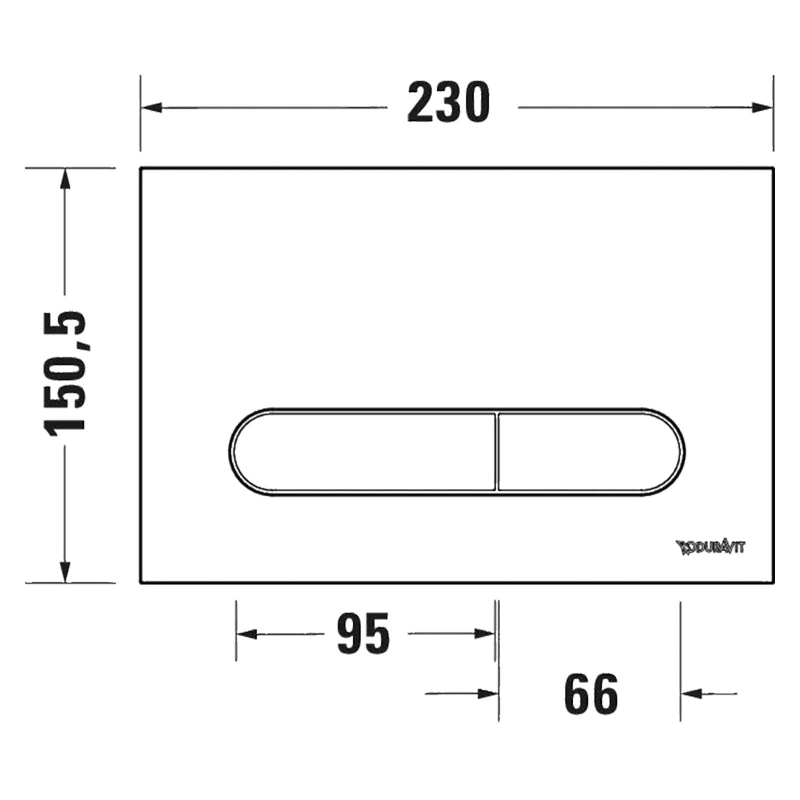 Duravit Gömme Rezervuar Kumanda Paneli Beta 100 Mat Siyah WD5009031000 - 20DRVWD5009031000