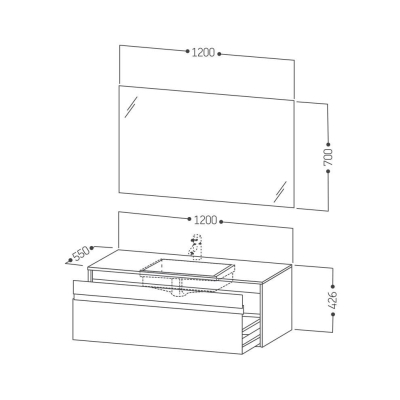 Duravit Lavabo Dolabı Ketho F- Bonded 100 cmDoğal Ceviz Rengi 0305490022 - Thumbnail 20DRV0305490022-TAKIM-2