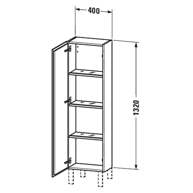 Duravit Kısa Boy Dolap Sol 40 x 24,3 cm, Doğal Ceviz Mat LC1168L7979 - 20DRVLC1168L7979