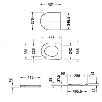 DURAVİT - Duravit Klozet Kapağı Starck 3 Softclose Alpin Beyaz 063890095