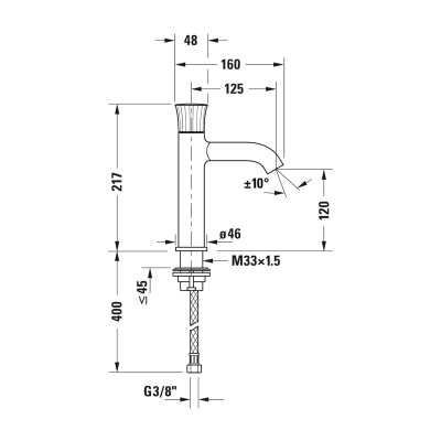 Duravit Lavabo Bataryası White Tulip Krom Medium WT1020002010 - Thumbnail 20DRVWT1020002010