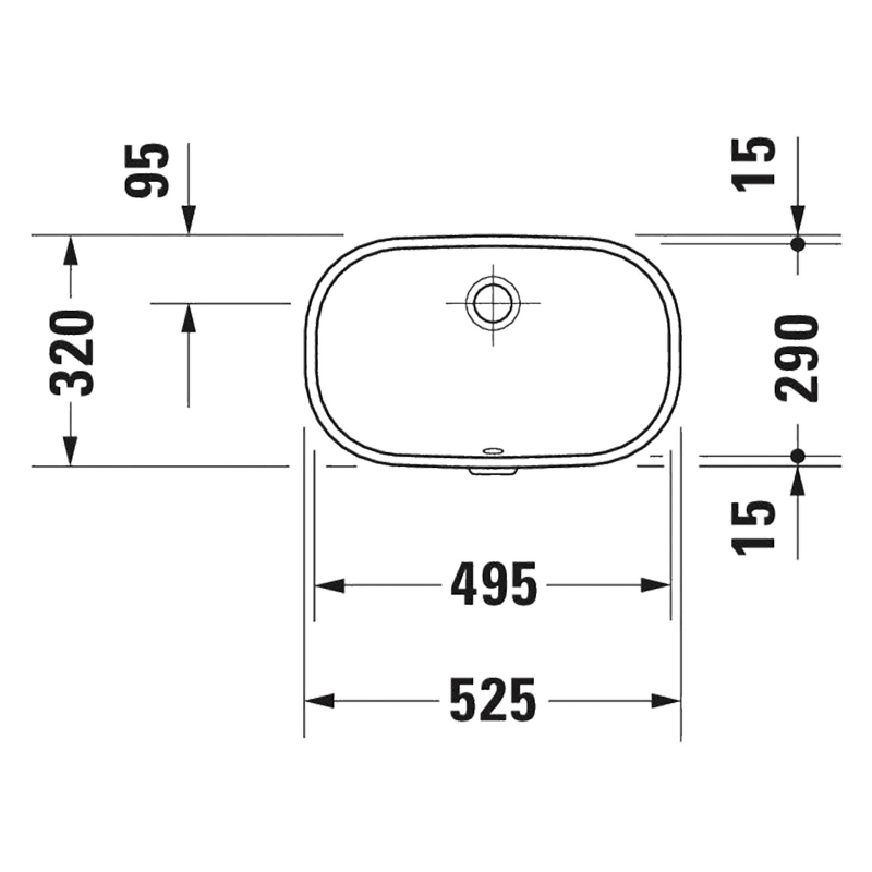 Duravit Lavabo D-Code Tezgah Altı 49.5 x 29 cm, Beyaz 0338490000 - 20DRV0338490000