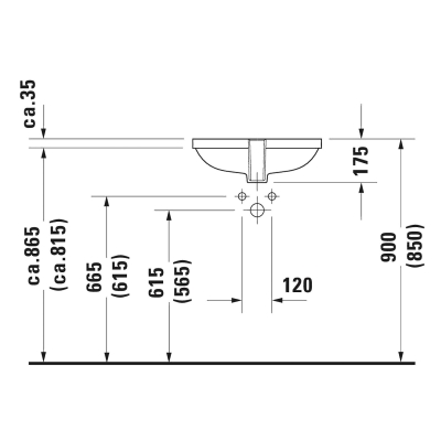 Duravit Lavabo D-Code Tezgah Altı 49.5 x 29 cm, Beyaz 0338490000 - Thumbnail 20DRV0338490000