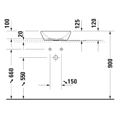 Duravit Lavabo D-Neo Çanak 40 cm, Beyaz 2371400070 - Thumbnail 20DRV2371400070