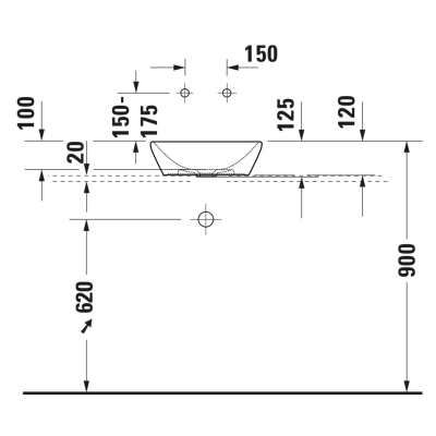 Duravit Lavabo D-Neo Çanak 40 cm, Beyaz 2371400070 - Thumbnail 20DRV2371400070