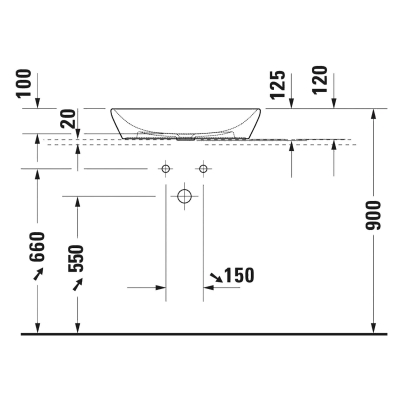 Duravit Lavabo D-Neo Çanak 60 x 40 cm, Beyaz 2372600070 - Thumbnail 20DRV2372600070