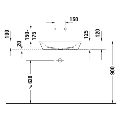 Duravit Lavabo D-Neo Çanak 60 x 40 cm, Beyaz 2372600070 - Thumbnail 20DRV2372600070