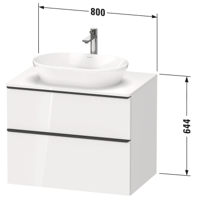 Duravit Lavabo Dolabı Takımı D-Neo 80x55 cm Doğal Ceviz Çanak Lavabo DE496707979 - Thumbnail 20DRV1506244568-TAKIM