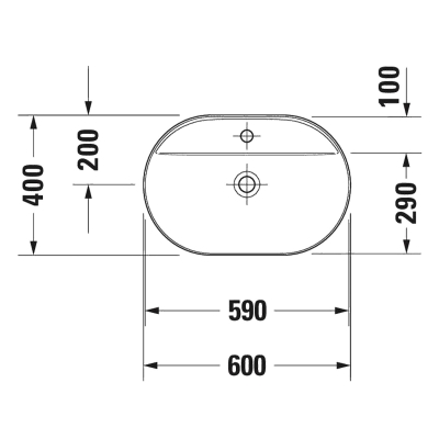 Duravit Lavabo Luv DuraCeram Batarya Banklı Çanak 60 cm, Gri/Beyaz 0380602300 - Thumbnail 20DRV0380602300