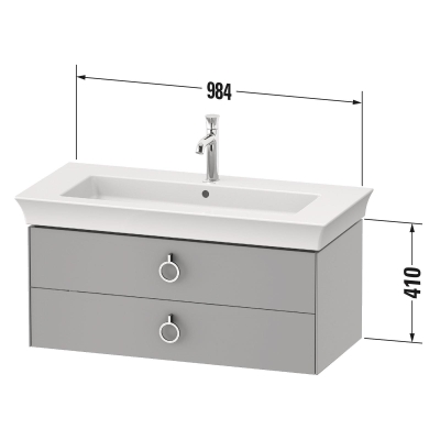 Duravit Lavabo Takımı White Tulip Etejerli 105.5 x 49 cm, Taupe Parlak 2363100000 - Thumbnail 20DRV1506245679-TAKIM