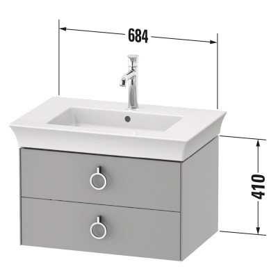 Duravit Lavabo Takımı White Tulip Etejerli 75 x 49 cm, Taupe Parlak 2363750000 - Thumbnail 20DRV1506246781-TAKIM