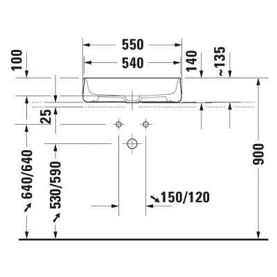 Duravit Lavabo Zencha Çanak 55x39 cm, Mat Antrasit 2373551379 - Thumbnail 20DRV2373551379