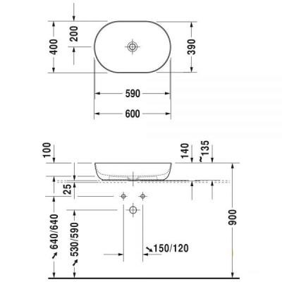 Duravit Lavabo Luv DuraCeram Çanak 60 cm 0379600000 - Thumbnail 20DRV0379600000