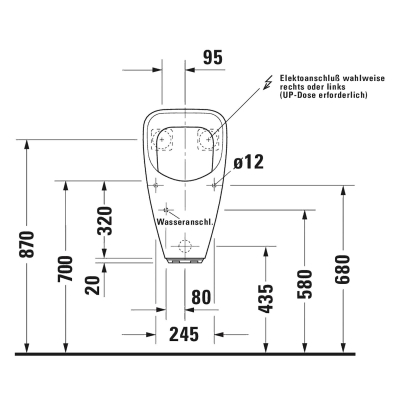 Duravit Pisuar Duraplus Elektronik 34.5 X 31.5 cm, Beyaz 0830370093 - Thumbnail 20DRV1506244567-TAKIM