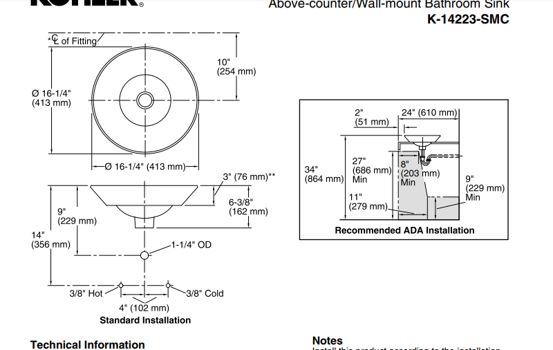 Kohler Lavabo Empress Bouquet Çanak - 10KOH14223-SMC-0