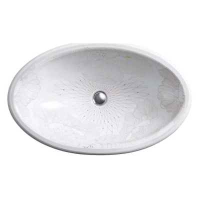 Kohler Lavabo Tezgah Altı Empress Bouquet Oval - Thumbnail 10KOH14273-SMC-0