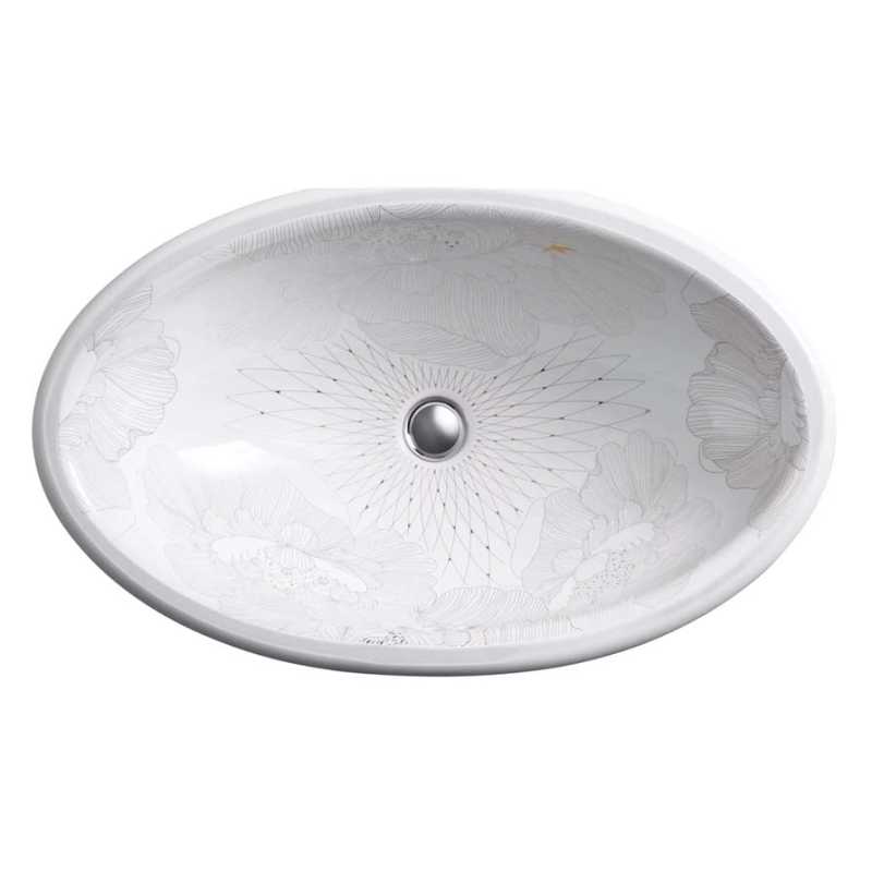 Kohler Lavabo Tezgah Altı Empress Bouquet Oval - 10KOH14273-SMC-0