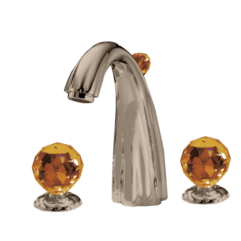 Jörger Florale Crystal 3 Delikli Lavabo Bataryası Bronz Amber - 10JOR600.30.300.011.16