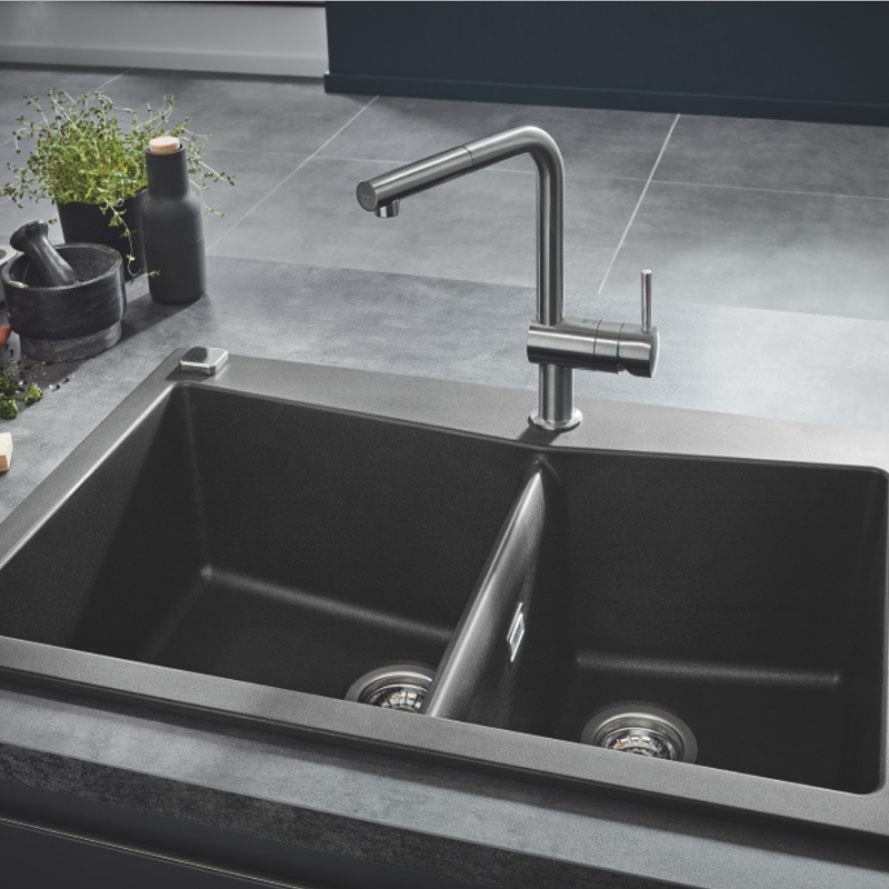 Grohe 700 Kuvars Kompozit Eviye 90 -C 83,8 / 55,9, Granit Gri Rengi - 31657AT0 - 10GRO31657AT0