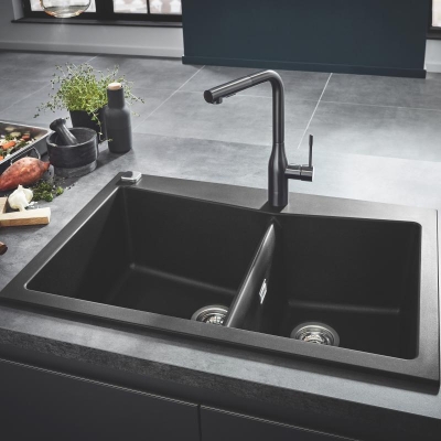 GROHE - Grohe 700 Kuvars Kompozit Eviye 90 -C 83,8 / 55,9, Granit Siyah Rengi - 31657AP0 (1)