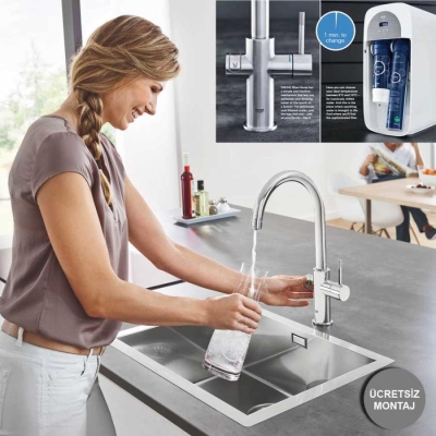 GROHE - Grohe Blue Home Arıtmalı İçme Suyu ve Soda Yapan Eviye Bataryası - 31545001 (1)