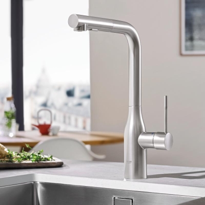 GROHE - Grohe Eviye Bataryası Spiralli 2 Fonk Essence Super Steel - 30270DC0 (1)