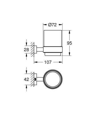 GROHE - Grohe Diş Fırçalık Seti Eurocube Krom - 40755001 (1)