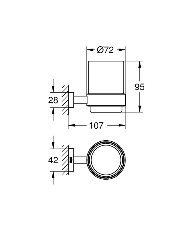 Grohe Diş Fırçalık Seti Eurocube Krom - 40755001 - 10GRO40755001