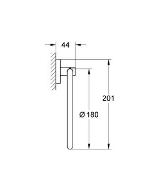 Grohe Essentials Halka Yuvarlak Havluluk - 40365001 - Thumbnail 10GRO40365001