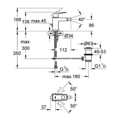 GROHE - Grohe Eurocube Tek Kumandalı Bide Bataryası - 23138000 (1)