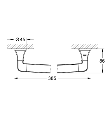 GROHE - Grohe Banyo Tutamağı Barı 385 mm Grandera Krom/Altın - 40633IG0 (1)