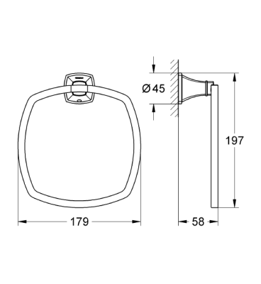 GROHE - Grohe Halka Yuvarlak Havluluk Grandera Krom - 40630000