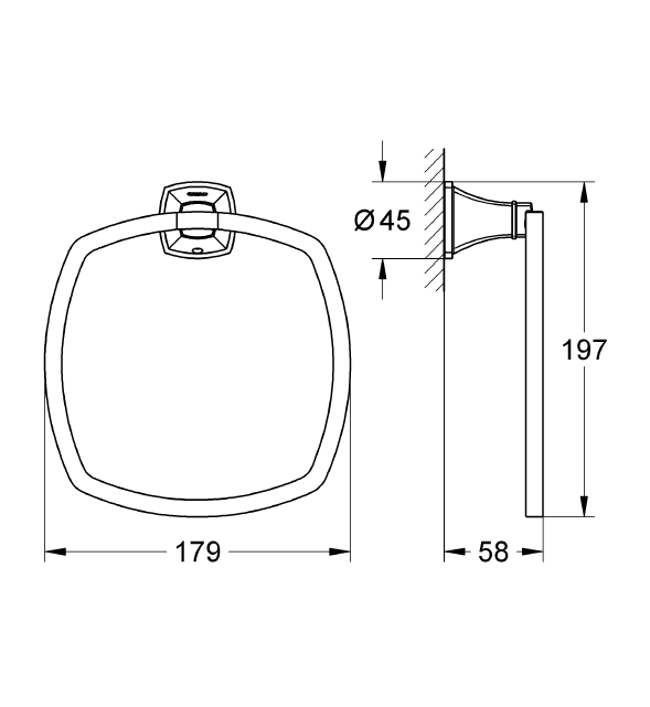 Grohe Halka Yuvarlak Havluluk Grandera Krom - 40630000 - 10GRO40630000