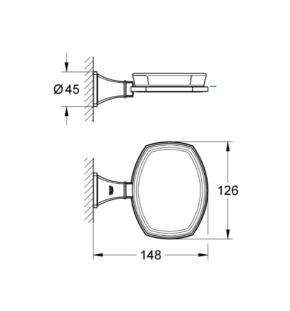 Grohe Sabunluk Ve Tutacağı Grandera Seramik Krom/Altın - 40628IG0 - 10GRO40628IG0