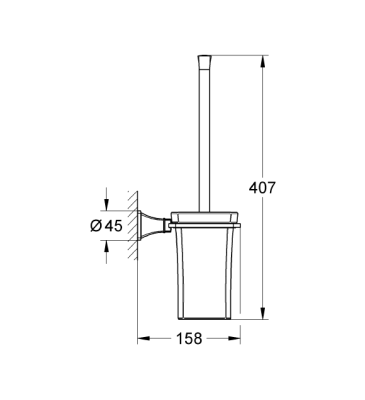 GROHE - Grohe Tuvalet Fırçalığı Grandera Krom - 40632000 (1)