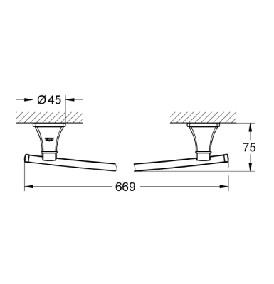 GROHE - Grohe Uzun Havluluk 600 mm Grandera Krom - 40629000 (1)