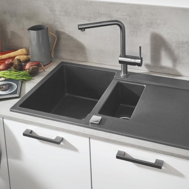 Grohe K500 Kuvars Kompozit Eviye 60 -C 100/50, Granit Gri Rengi - 31646AT0 - 10GRO31646AT0