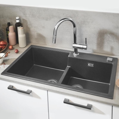 GROHE - Grohe K500 Kuvars Kompozit Eviye 90 -C 86/50, Granit Gri Rengi - 31649AT0