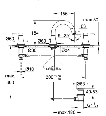 Grohe Lavabo Bataryası 3 Delikli Grandera Krom/Altın - 20417IG0 - Thumbnail 10GRO20417IG0