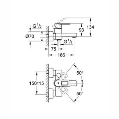 Grohe Quadro Banyo Bataryası Beyaz - 32638LS0 - Thumbnail 10GRO32638LS0