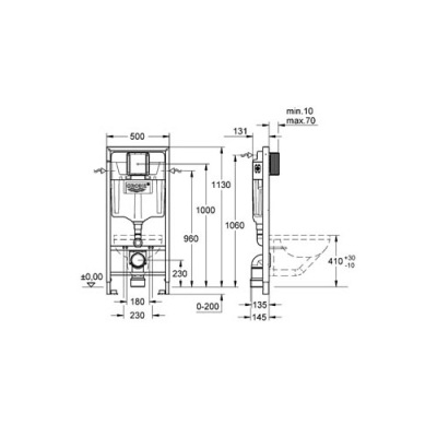 GROHE - Grohe Rapid SL Gömme Rezervuar Pnömatik Alçıpan Tipi 13 cm - 38528001