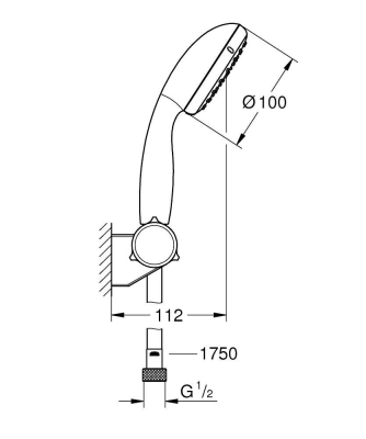 Grohe Tempesta 100 El Duşu Seti 2 Akışlı 2760110E - Thumbnail 10GRO2760110E