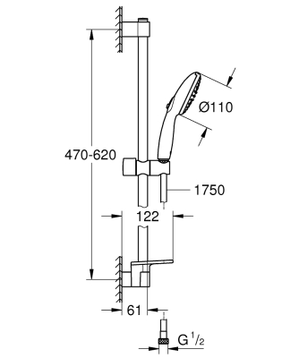 Grohe Tempesta 110 Duş Seti 2 Akışlı Rain,Jet - 26638003 - Thumbnail 10GRO26638003