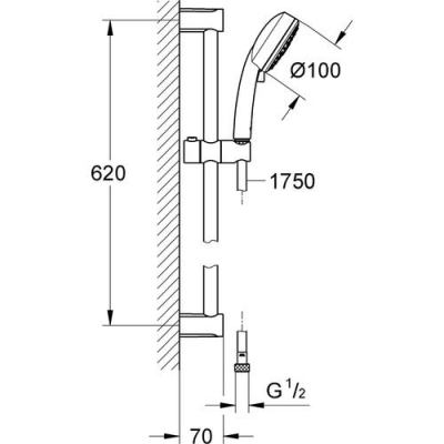 Grohe Duş Seti 3 Akışlı Tempesta Krom - 27579002 - Thumbnail 10GRO27579002