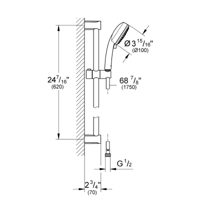 Grohe Duş Seti 3 Akışlı Tempesta Krom - 27579002 - Thumbnail 10GRO27579002