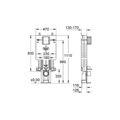 GROHE - Grohe Uniset Gömme Rezervuar Pnömatik 13 cm - 38642001