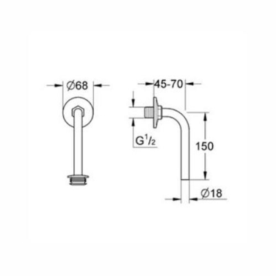 GROHE - Grohe Üstten Girişli Pisuarlar İçin Ankastre Borusu - 37045000