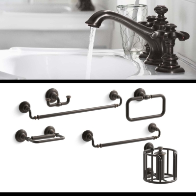 Kohler Lavabo Bataryası Artifacts Bell Design & Prong Handle - Thumbnail 10KOH72759-2BZ-TAKIM