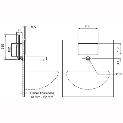 Kohler Hijyen Lavabo Bataryası Duvardan Rada Acu T3 Digital - Thumbnail 10KMR1.1664.002