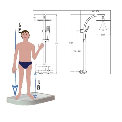 Kohler Batarya Seti Round Termostatik Krom - Thumbnail 10KOH11717D-CP